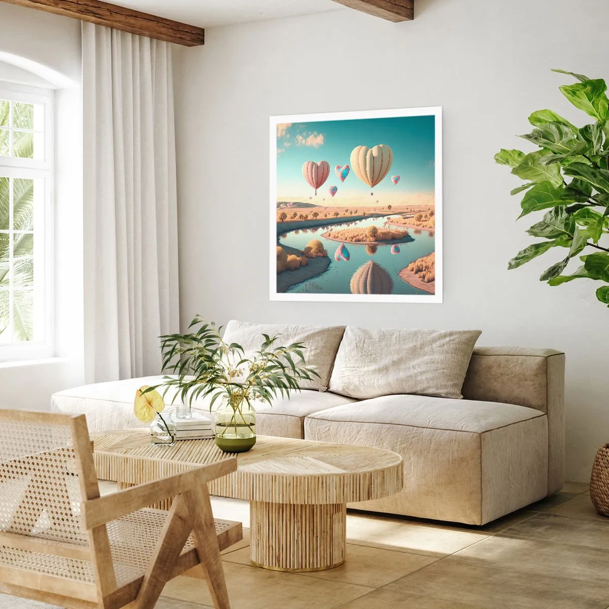 Plakat - Kærlighed lader dig svæve - 50x50 cm