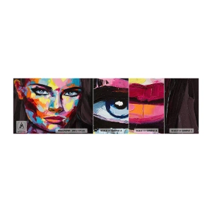 Prøve Fototapet Selvklæbende Deluxe Sticker - Også en farverig sjæl - Portræt af en kvinde, ansigt, Stykke - 100x30 cm