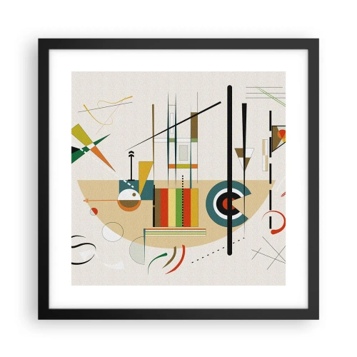 Plakat i sort ramme - Og verden griner - 40x40 cm
