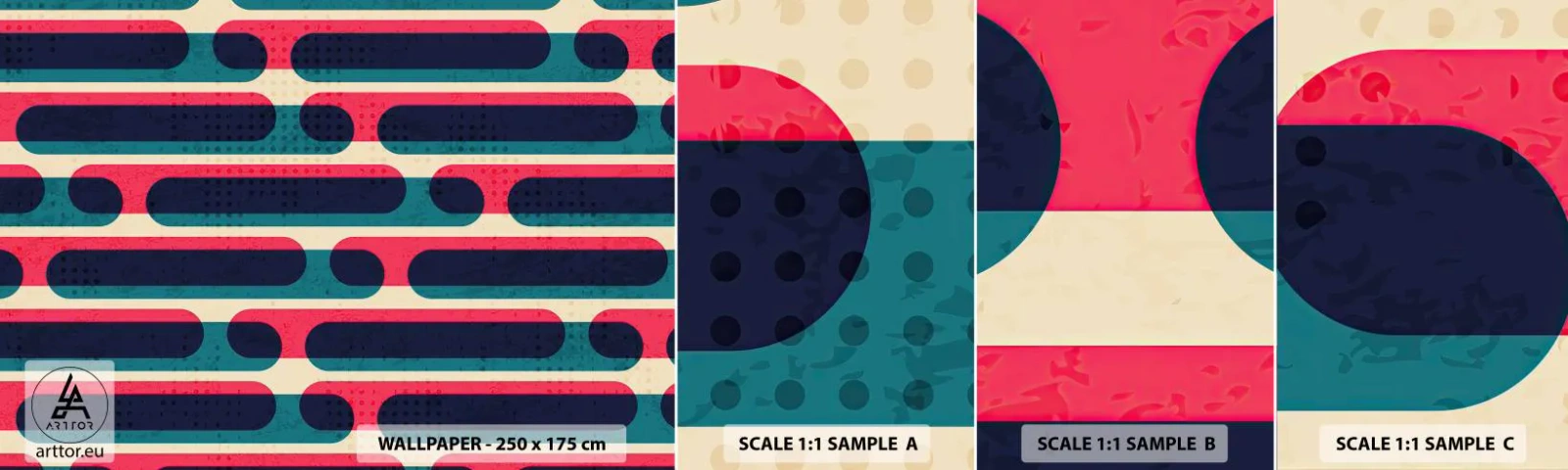 Prøve Fototapet Selvklæbende Deluxe Sticker - Indad og fremad - Abstraktion, Stykke, Moderne kunst - 100x30 cm