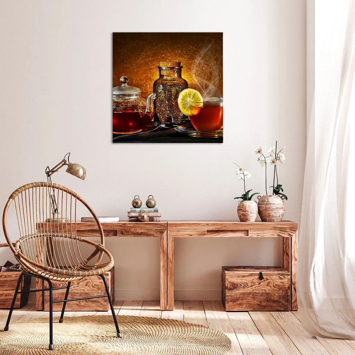 Lærredstryk - Billede på lærred - I stil med de hollandske mestre - 60x60 cm
