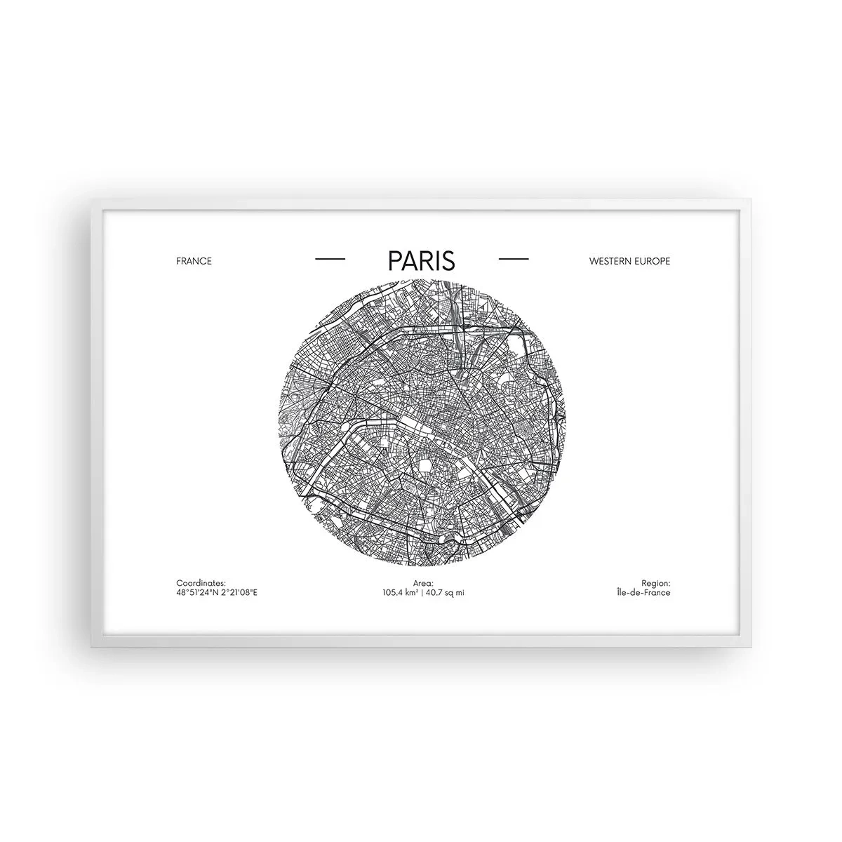 Plakat i hvid ramme - Paris' anatomi - 91x61 cm