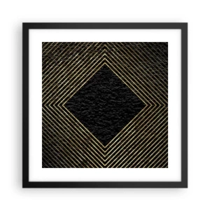 Plakat i sort ramme - Geometri i glamour-stil - 40x40 cm
