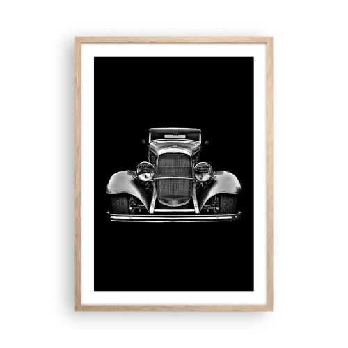 Plakat i ramme af lyst egetræ - En sand genelman - 50x70 cm