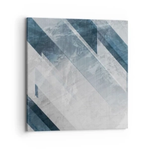 Lærredstryk - Billede på lærred - Rumlig komposition - bevægelse af gråtoner - 70x70 cm