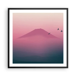 Plakat i sort ramme - Vandrer over skyerne - 60x60 cm