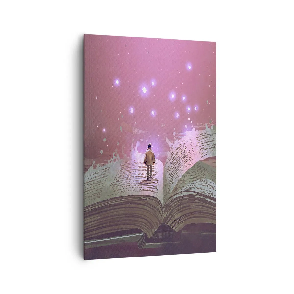 Lærredstryk - Billede på lærred - En invitation til en anden verden - læs den! - 80x120 cm