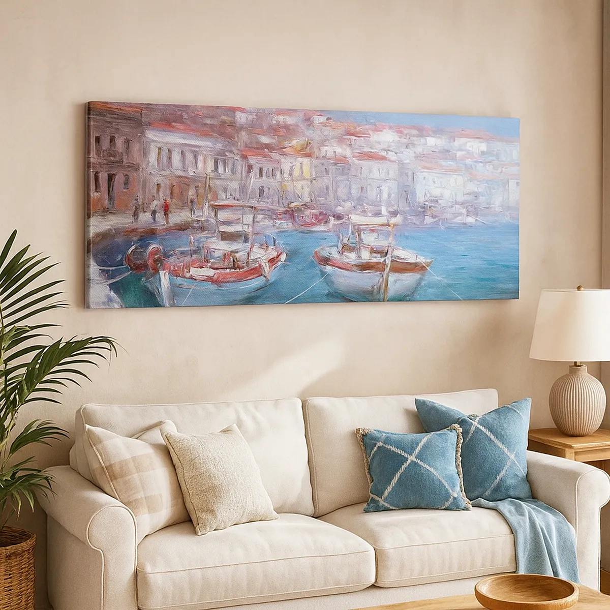 Lærredstryk - Billede på lærred - Italiensk bugt - 30x30 cm