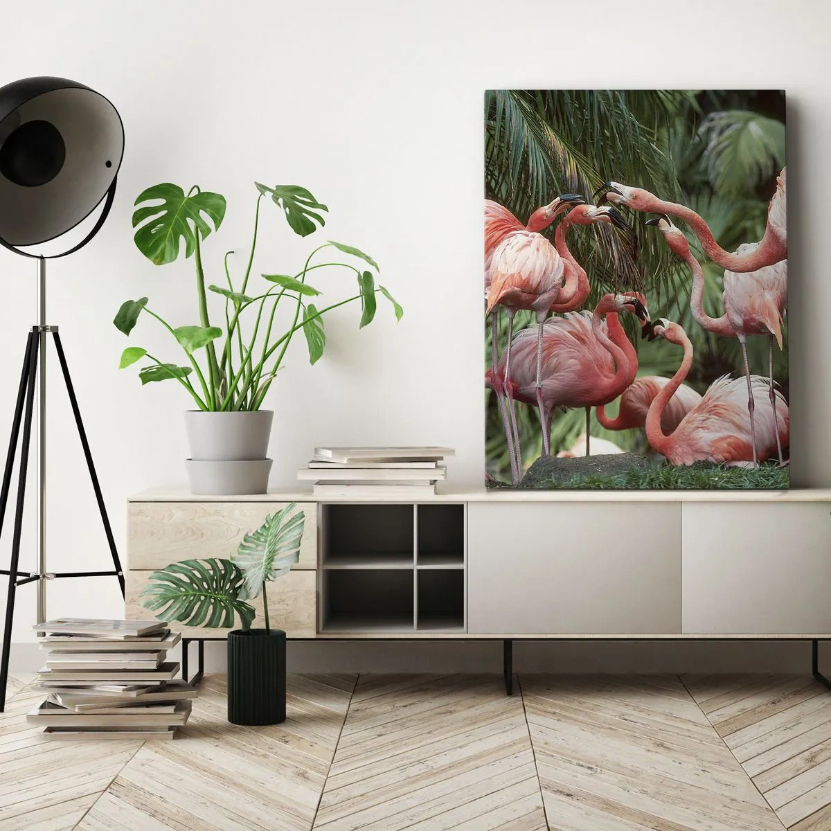 Lærredstryk - Billede på lærred - Sladder om eftermiddagen - 45x80 cm