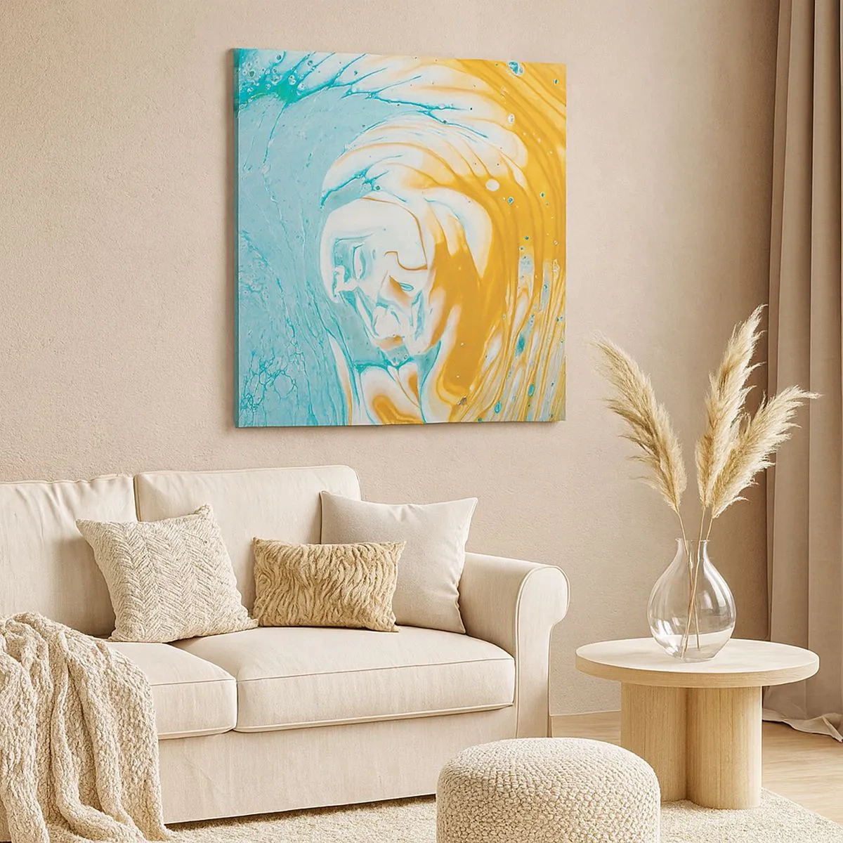 Lærredstryk - Billede på lærred - Pastel hvirvel - 30x30 cm