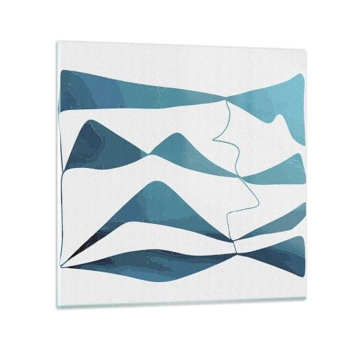Billede på glas - Abstraktion: en turkis sammensætning - 70x70 cm