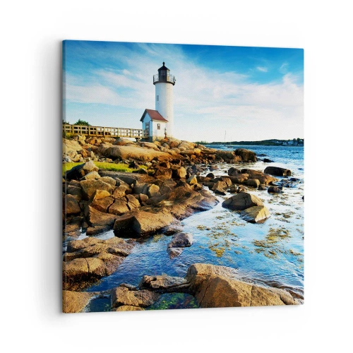 Lærredstryk - Billede på lærred - Vend tilbage med glæde, jeg ser frem til - 50x50 cm