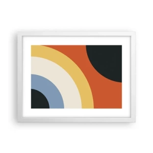 Plakat i hvid ramme - Over for hinanden - 40x30 cm