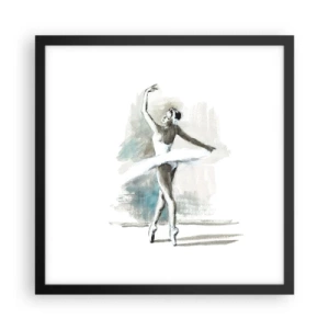 Plakat i sort ramme - Fortryllet til en svane - 40x40 cm