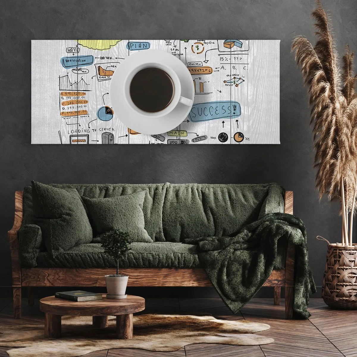Lærredstryk - Billede på lærred - Tid til en pause - 100x40 cm