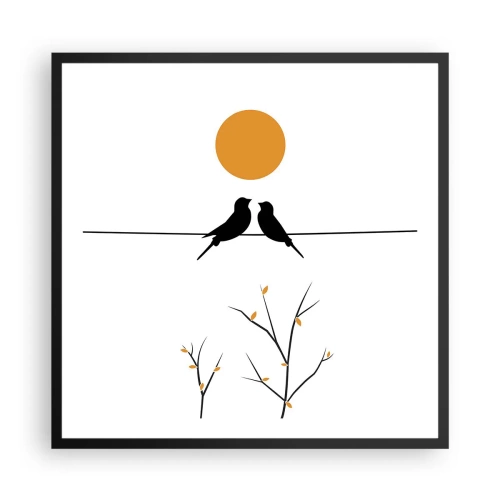 Plakat i sort ramme - Nattergal - 60x60 cm