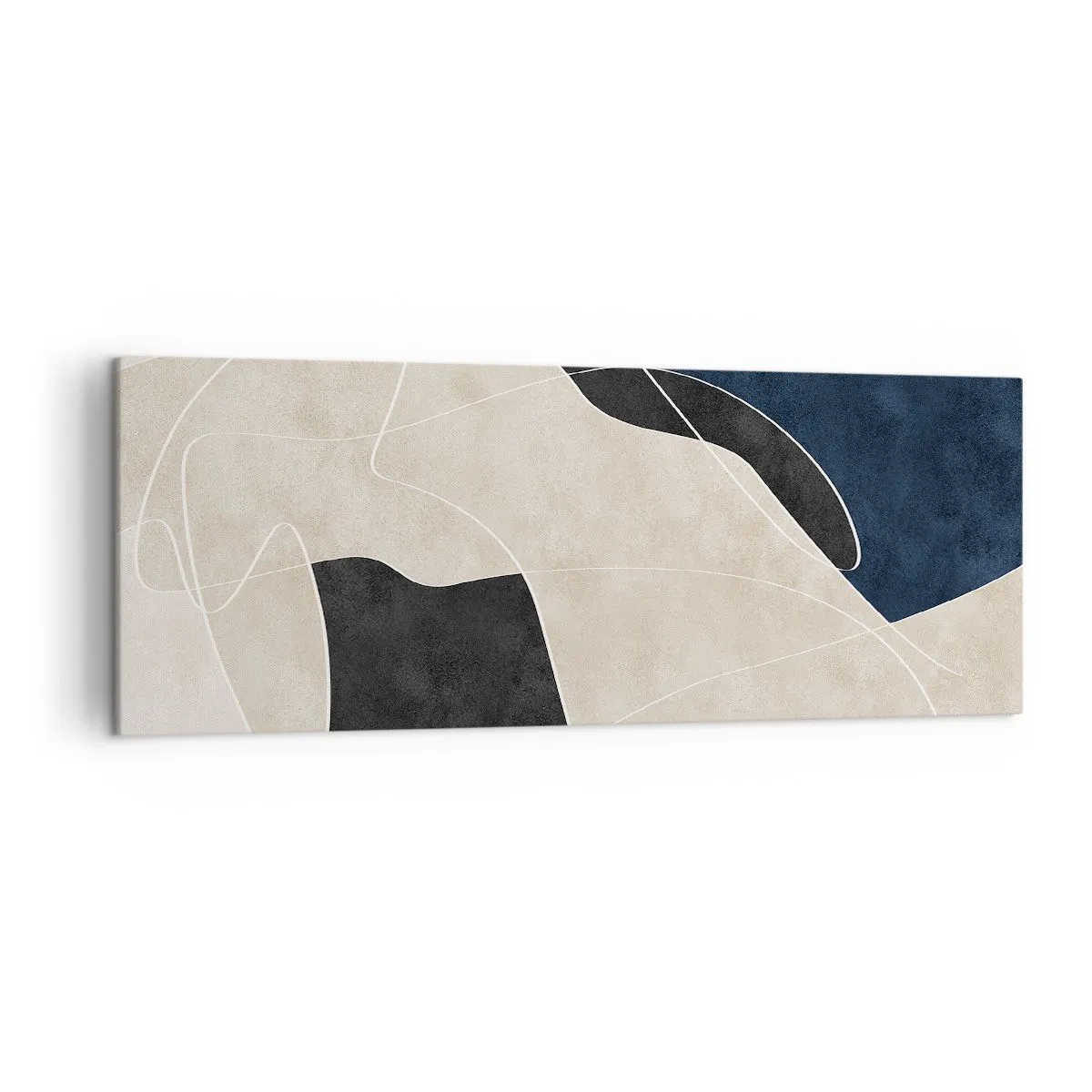 Lærredstryk - Billede på lærred - Abstrakt komposition - kontrast af farver - 140x50 cm