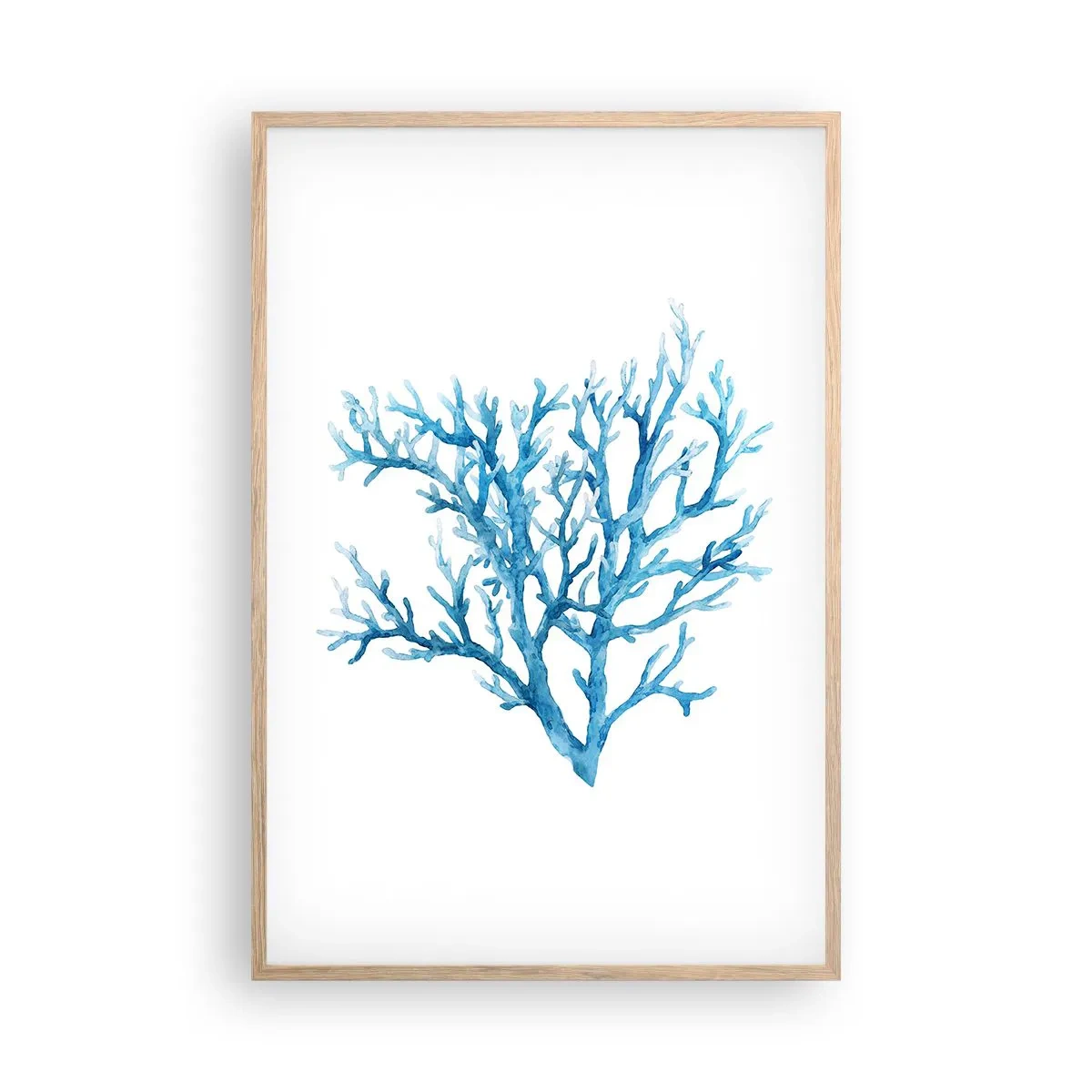 Plakat i ramme af lyst egetræ - Marint filigran - 61x91 cm