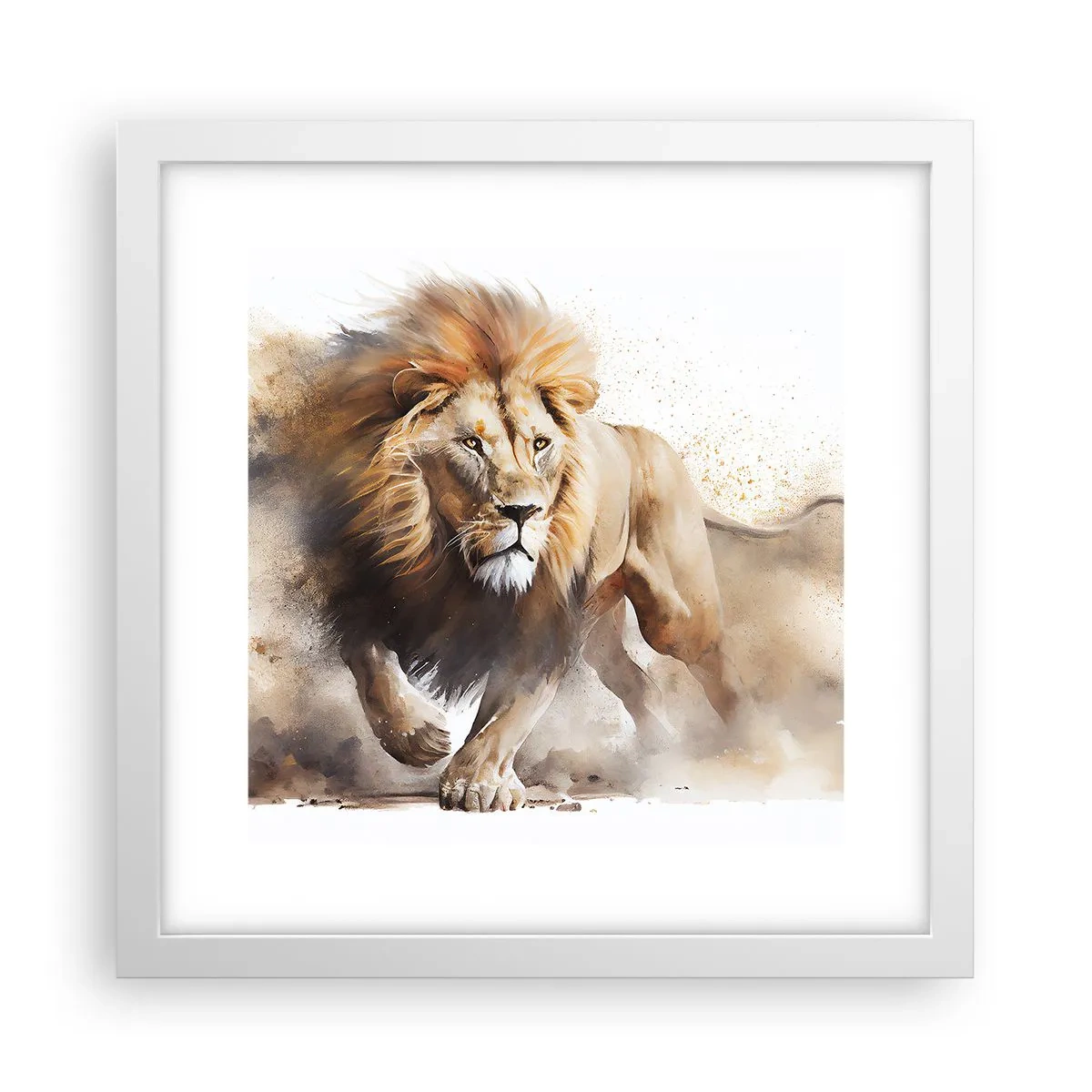 Plakat i hvid ramme - Kongen er taget af sted - 30x30 cm