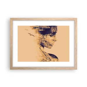 Plakat i ramme af lyst egetræ - Smuk af natur - 40x30 cm