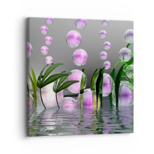 Lærredstryk - Billede på lærred - En reflekterende komposition af lethed og liv - 30x30 cm