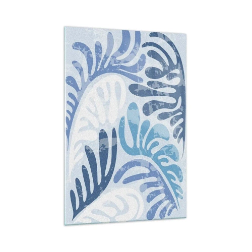 Billede på glas - Blå bregner - 70x100 cm