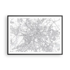 Plakat i sort ramme - Berlins blomst - 100x70 cm