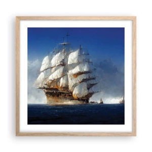 Plakat i ramme af lyst egetræ - Den store herlighed! - 50x50 cm