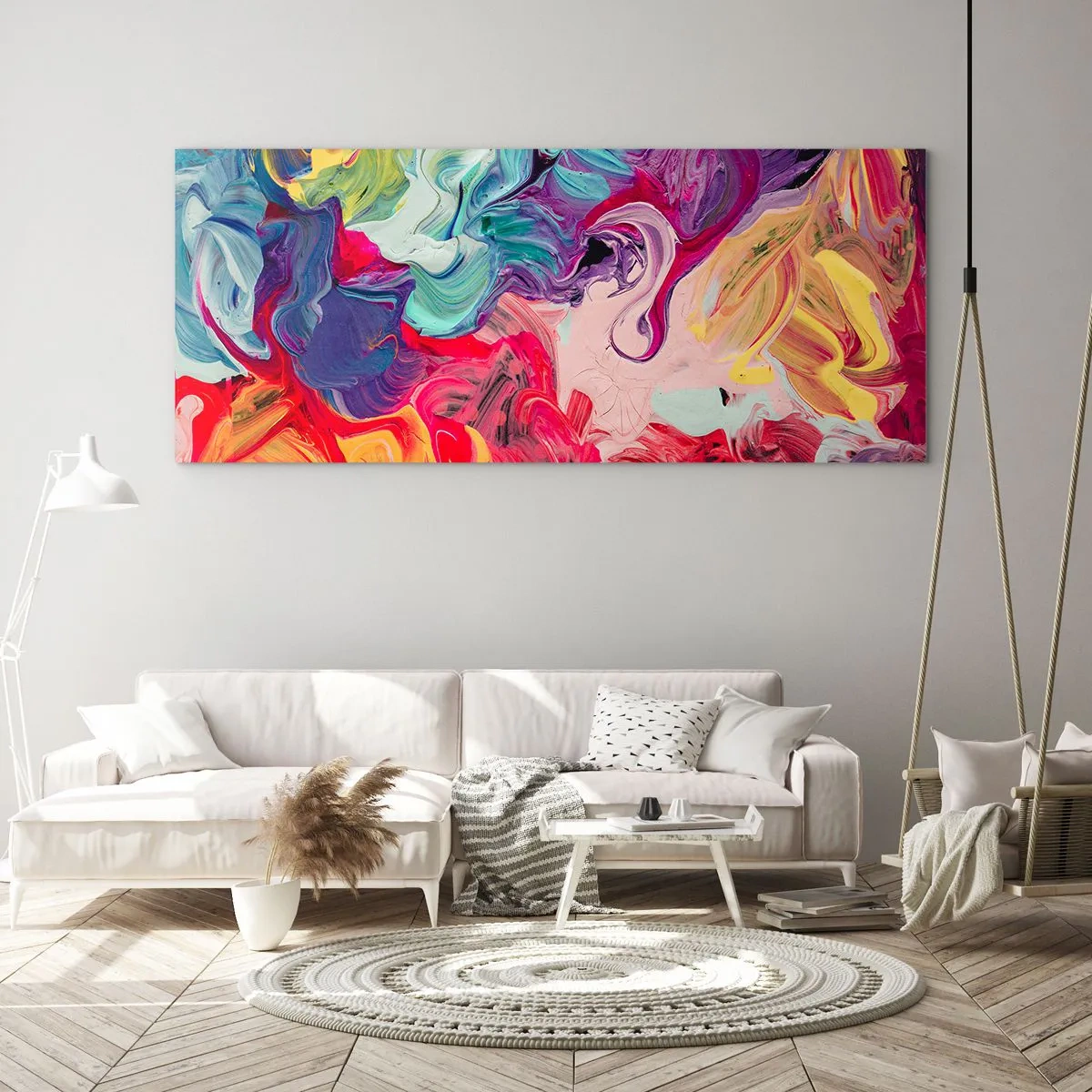 Billede på glas - Farvernes fødsel - 120x50 cm