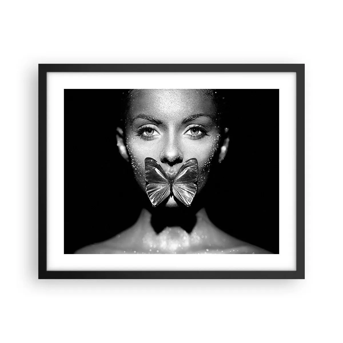 Plakat i sort ramme - Sommerfuglekys - 50x40 cm