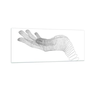 Billede på glas - Fjedrende hånd - 100x40 cm