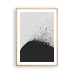 Plakat i ramme af lyst egetræ - Partikelbevægelse - 50x70 cm