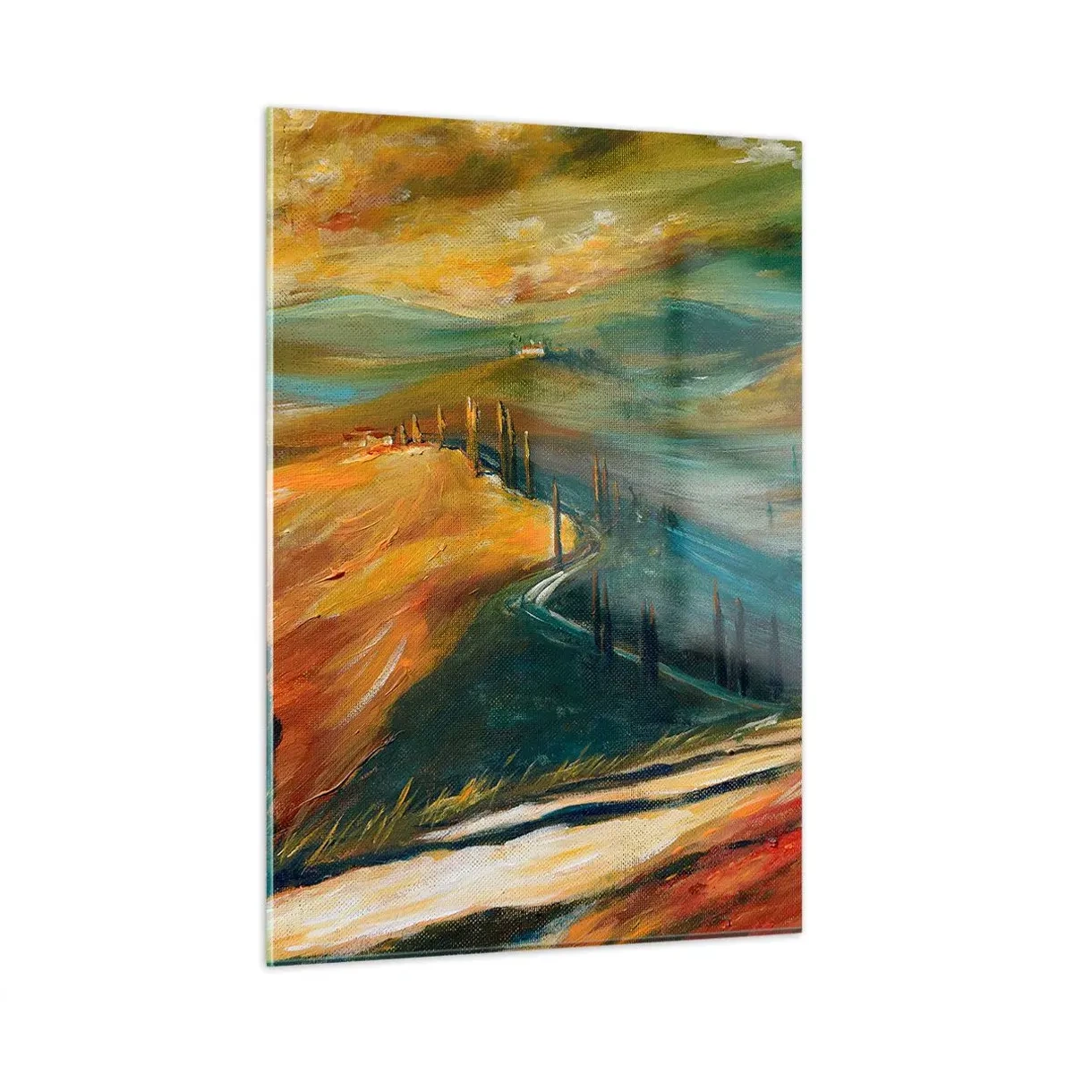 Billede på glas - Toscansk landskab - 50x70 cm
