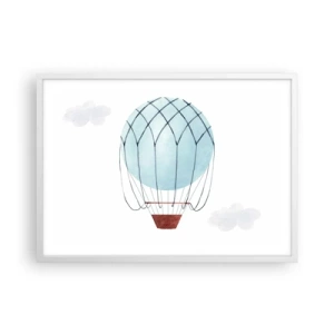 Plakat i hvid ramme - Alt i skyerne - 70x50 cm