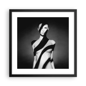 Plakat i sort ramme - I blænding og skygge - 40x40 cm