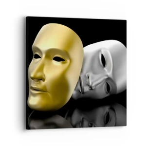 Lærredstryk - Billede på lærred - Livet er teater - 40x40 cm