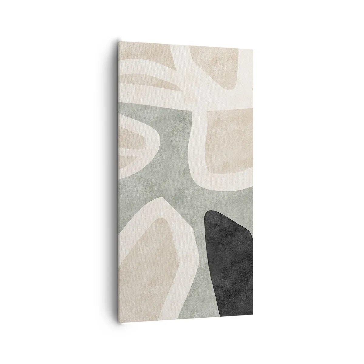 Lærredstryk - Billede på lærred - Komposition med et sort tema - 65x120 cm