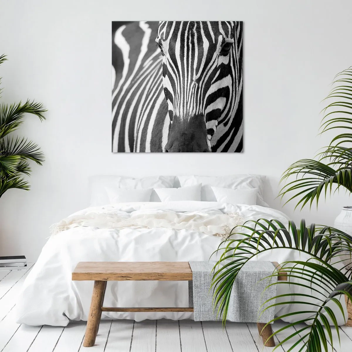 Lærredstryk - Billede på lærred - Verden er sort og hvid - 70x70 cm