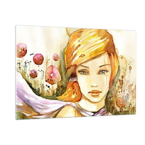 Billede på glas - Smaragdblikket, der dulmer vreden - 120x80 cm