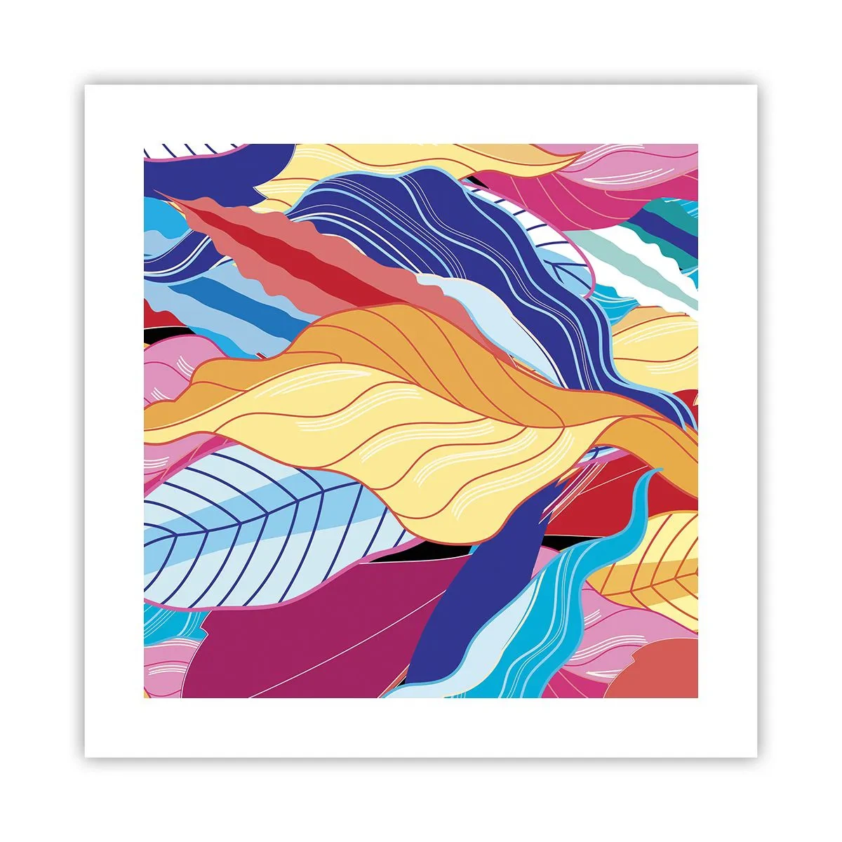 Plakat - Et farverigt rod - 40x40 cm