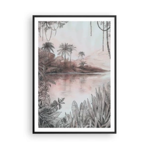 Plakat i sort ramme - En opdagelsesrejsendes dagbog fra det 19. århundrede - 70x100 cm