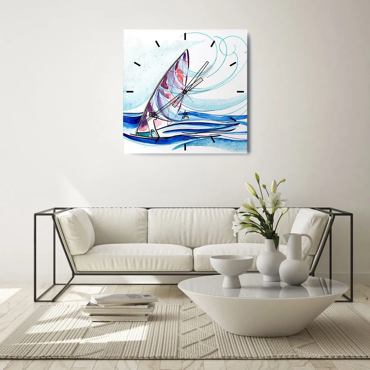 Vægur, Uret - Med vinden i bølgernes rytme - 30x30 cm