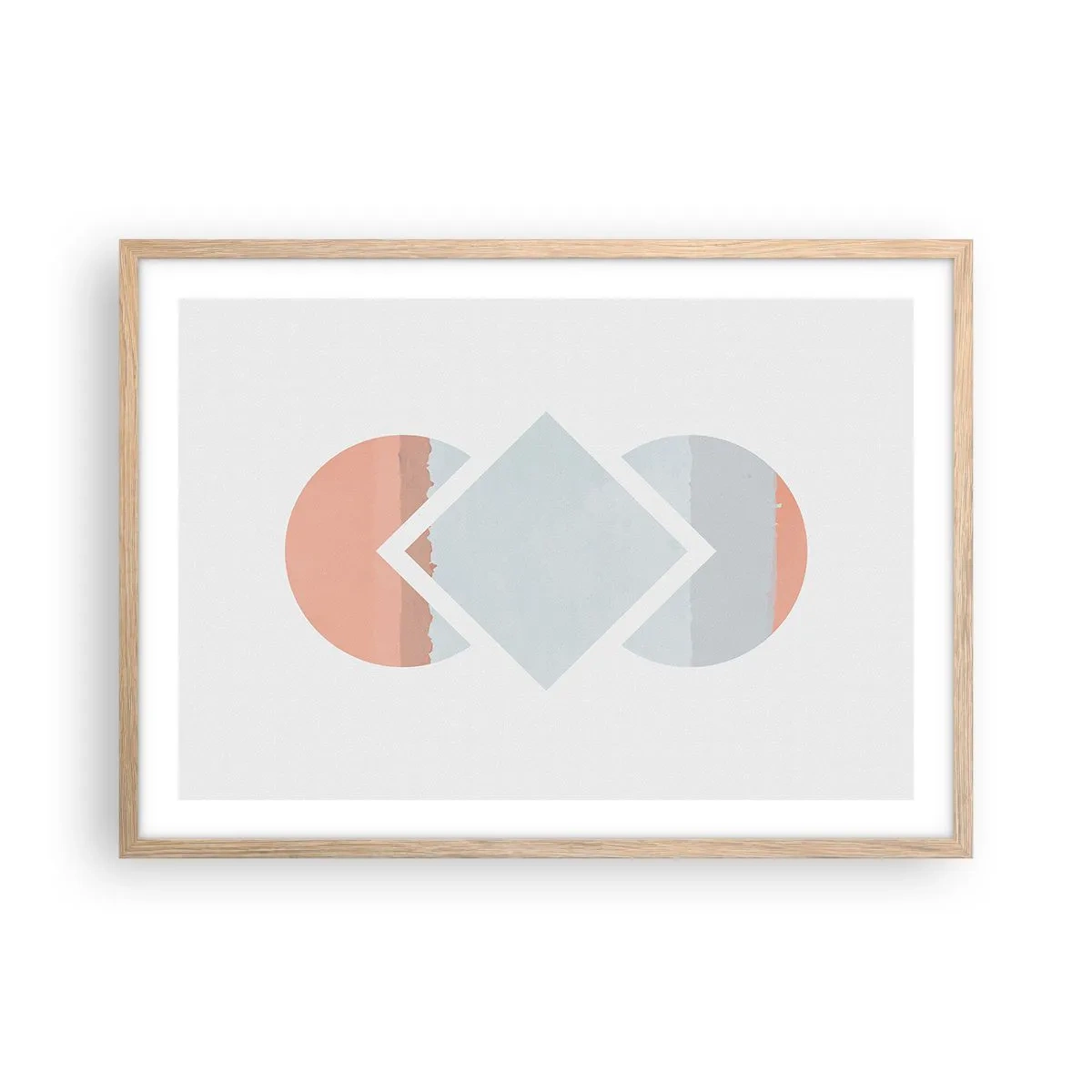 Plakat i ramme af lyst egetræ - Situationen er klar - 70x50 cm