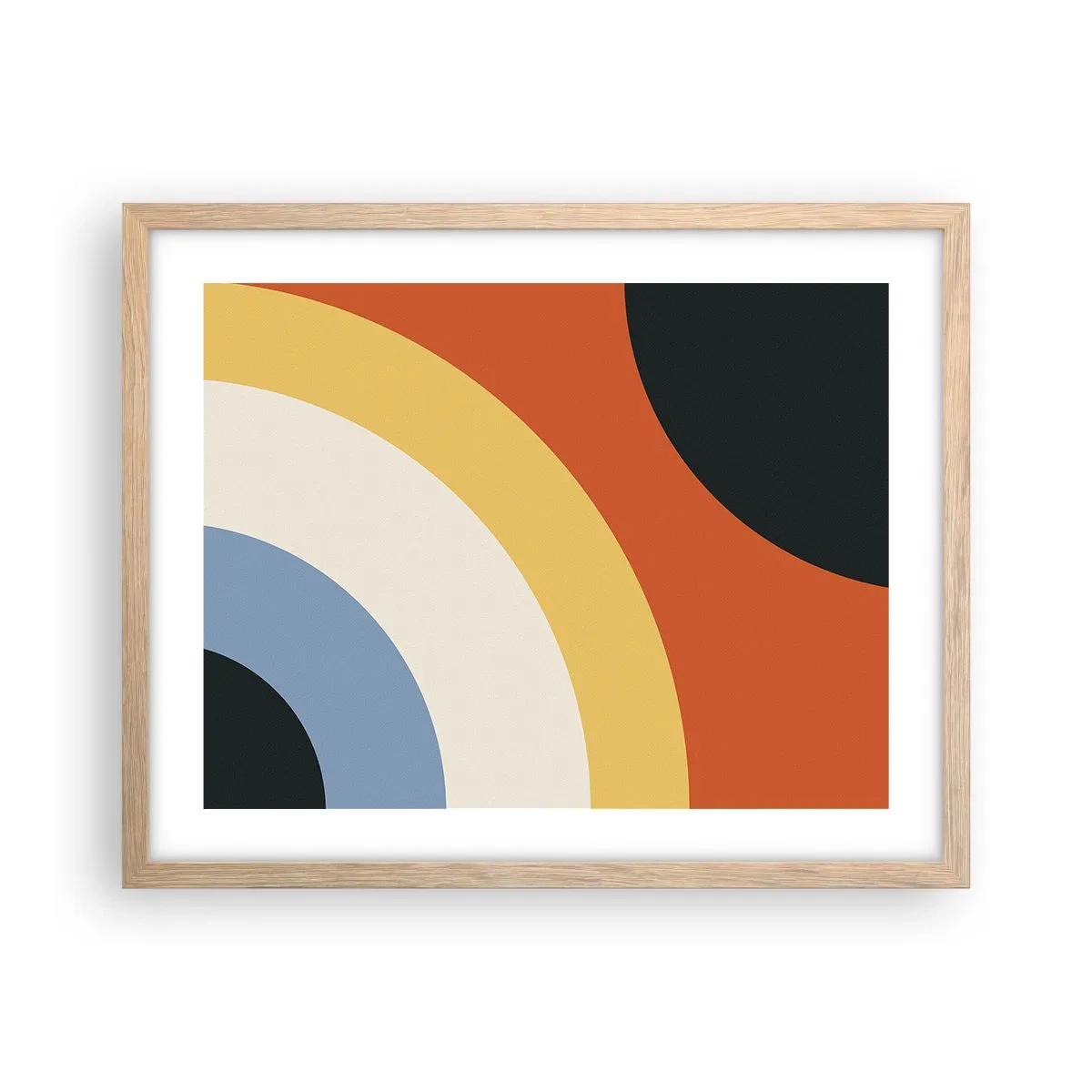 Plakat i ramme af lyst egetræ - Over for hinanden - 50x40 cm