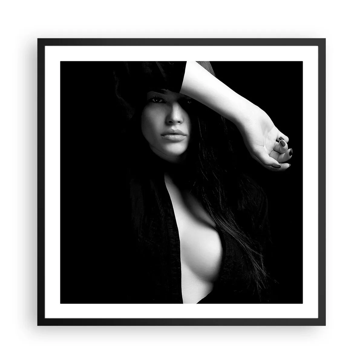 Plakat i sort ramme - Forførelsens skole - 60x60 cm