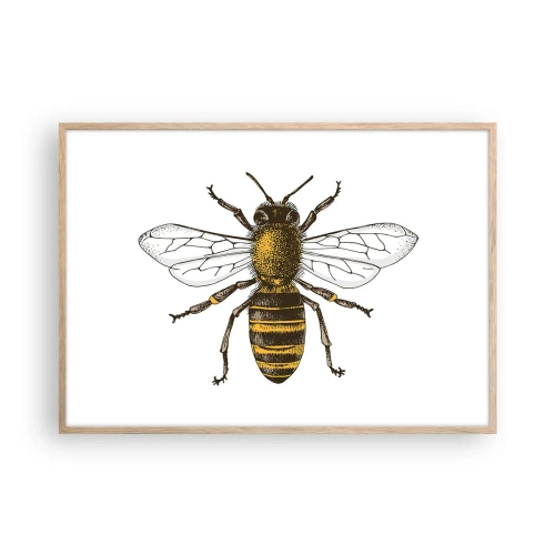 Plakat i ramme af lyst egetræ - Smuk og god - 100x70 cm