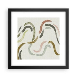 Plakat i sort ramme - Abstraktionens glade dans - 30x30 cm