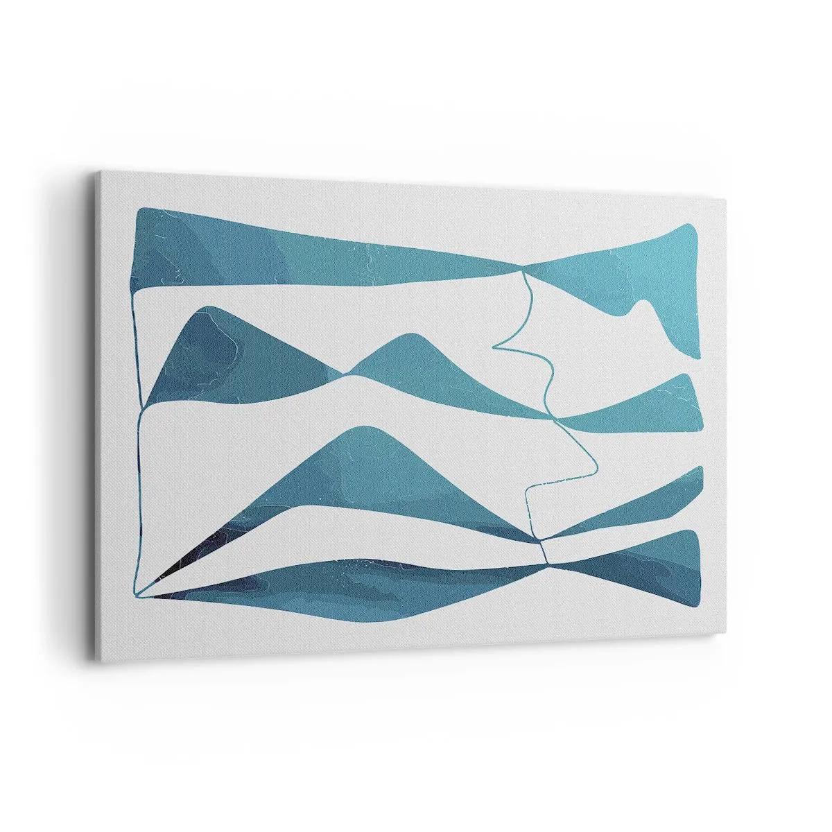 Lærredstryk - Billede på lærred - Abstraktion: en turkis sammensætning - 100x70 cm