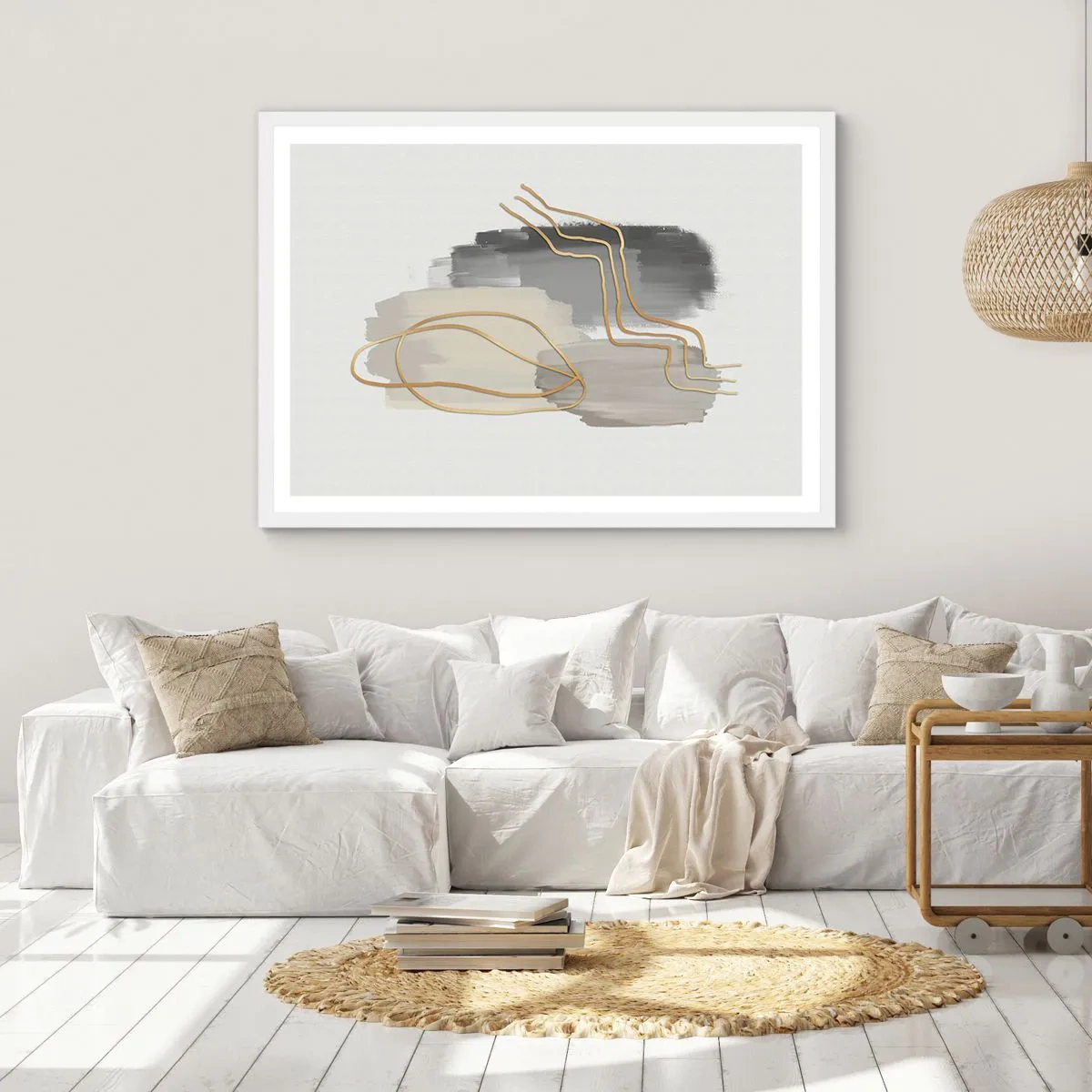 Plakat i hvid ramme - Vedholdenhed og bevægelse - 100x70 cm