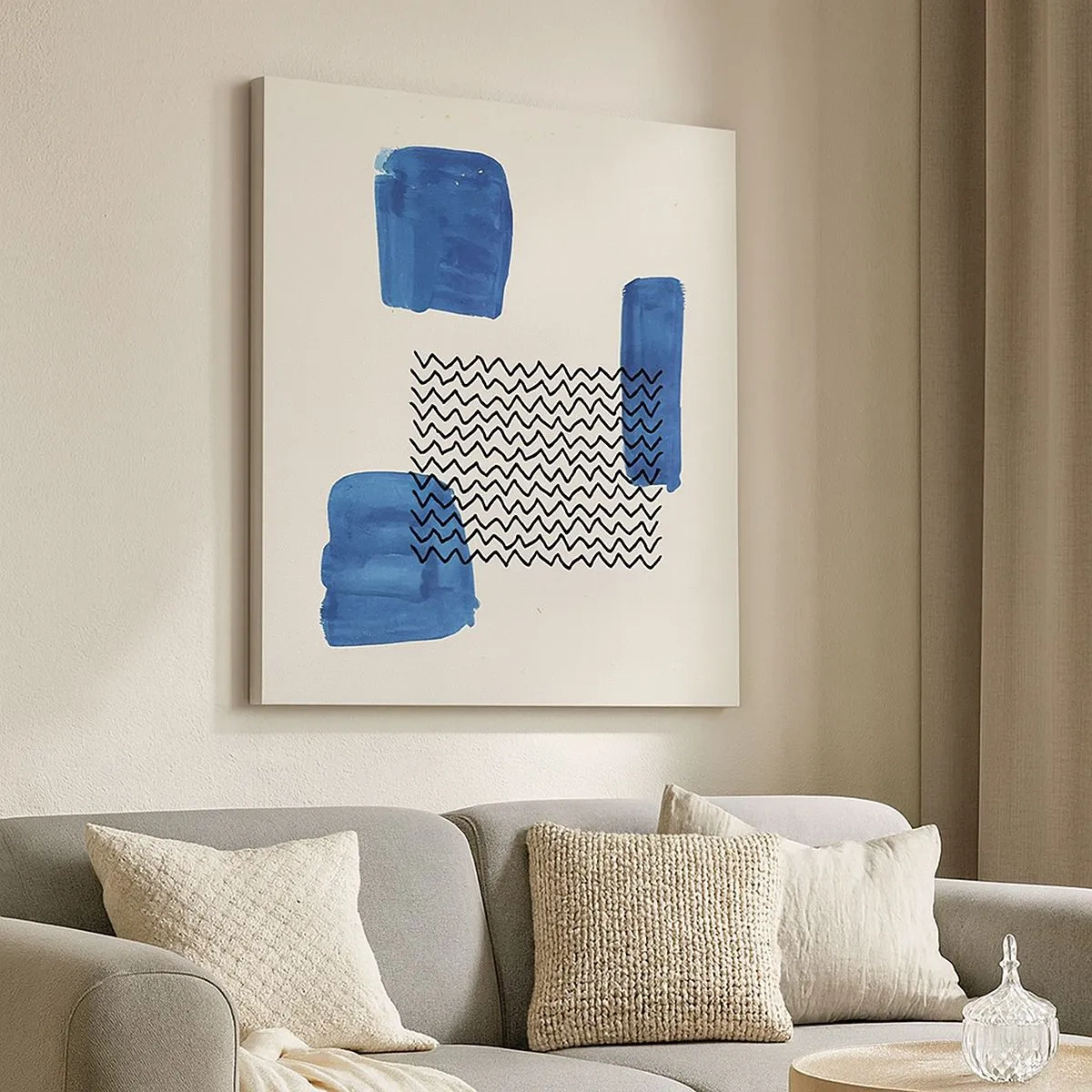 Lærredstryk - Billede på lærred - Abstrakt kvartet - 30x30 cm